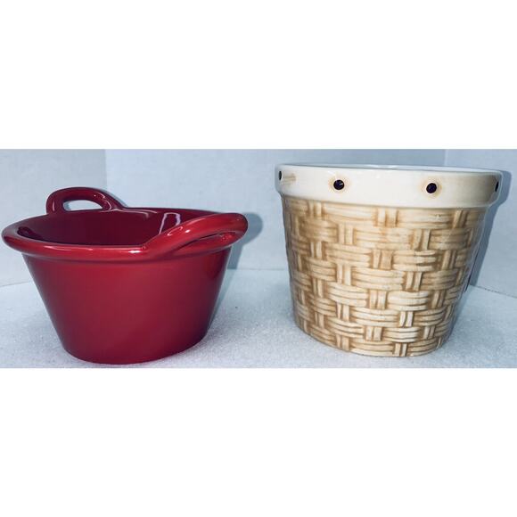 2 piece Cracker Barrel Sweet & Savory Candy Basket Ice Cream/ Fruit Dish Ceramic - Picture 4 of 9